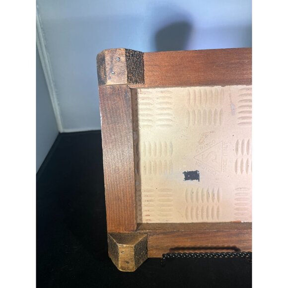 Italian Tile S Marco Wood Framed Blue Floral Trivet - Picture 4 of 4